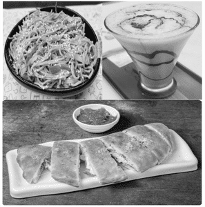 Veg Noodles+cold Coffee+stuff Garlic Bread