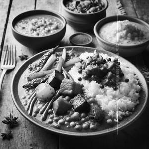 Pork Thali + Pumpkin Fry