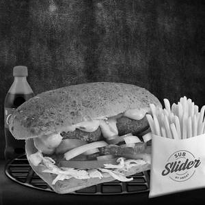 Cheesy Jalapeno Melt Slider + Fries + 250 Ml