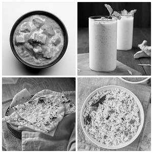 Paneer Butter Masala + 2 Butter Naan + Buttermilk + Jeera Rice