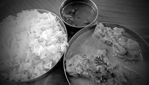 Steamed Rice + NH 75 Mutton Curry Mini + Rasam (1 Pax)