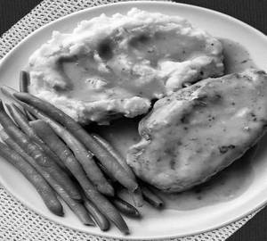 Creamy butter chicken with smashed potatoes