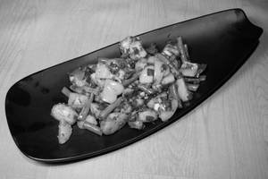 Stir Fry Waterchestnuts With Beans In Hoi Sin Sauce