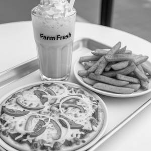 Farm Fresh Pizza [Small] + Peri Peri Fries + Butterscotch shake