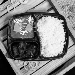 Plain Rice With Paneer Butter Masala And Chilly Paneer