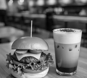 Peri Peri Burger + Chef Special Cold Coffee