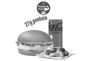 McEgg Burger Protein Plus + 4 Pc Chicken Nuggets + Coke Zero