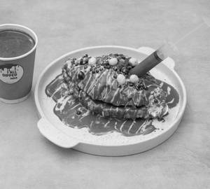 Dipped Butter Croisssant With Hot Chocolate