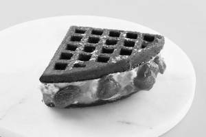 Berry red velvet waffle