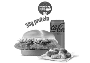McCrispy Chicken Burger Protein Plus + 4 Pc Chicken Nugget + Coke Zero