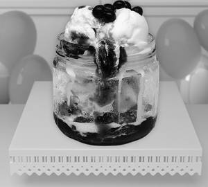 Blueberry boba sundae