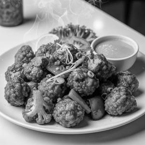 Veg Manchurian With Mint Sauce