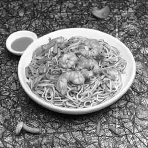 Prawns Schezwan noodles