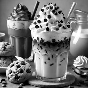 Super thick chocolate cold coffee with choco chips