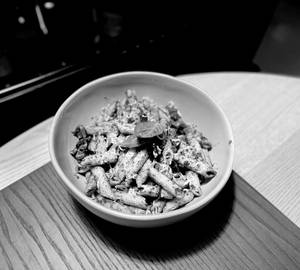 Mushroom Basil Pesto Parmesan Pasta