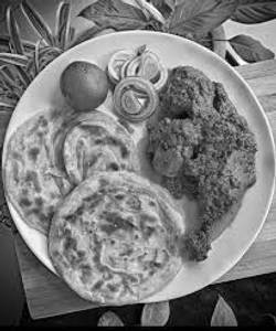 Paratha with Chicken Curry