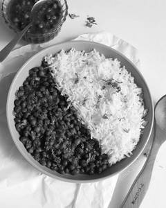 Kale Cholle (black Chana ) With Jeera Rice(mixed)