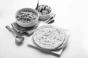 Chole Masala (250ml)+tawa Lacha Paratha+buttermilk+salad
