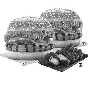 2 Flame Grilled Chicken Whopper Deluxe(Reg. Size Bun)+Korean Spicy Chicken(7pc).