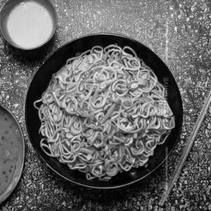 Golden mushroom noodles
