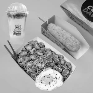 Korean Chicken Noodles Meal ( Chicken Noodles + Corn Dawg + Drink)