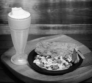 Parota Plate Shawarma With Malabar Karikkin Shake.