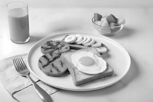 English Breakfast With Grilled Sweet Potato