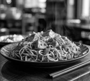 Chicken Paneer Schezwan Noodles