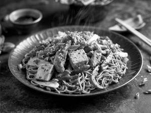 Chicken Paneer Singapore Noodles