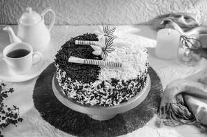 Duet Cake (white and black forest) Cake EggLess