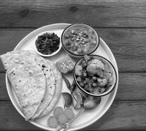 Dal + rice + sabji + 4 tawa roti