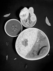 Dal Chawal With Boondi Raita
