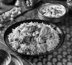 Chicken Biryani with boondi Chicken Biryani with Raita