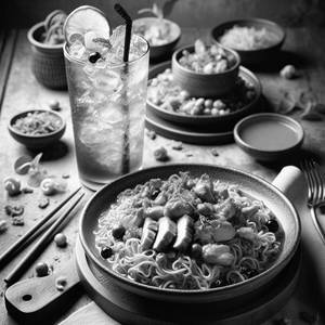 Chicken Chowmein With Blue Lagoon