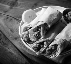 Chicken seekh kebab roll