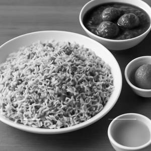 Veg Fried Rice, Veg Manchurian & Indian Sweet (325 Gms)