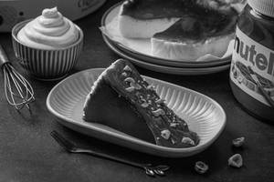 Nutella Burnt Basque Cheesecake Slice