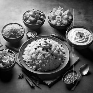 Basanti Pulao + Alour Dom 