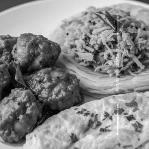 Chilli Chicken + Kothu Parotta + Omelette