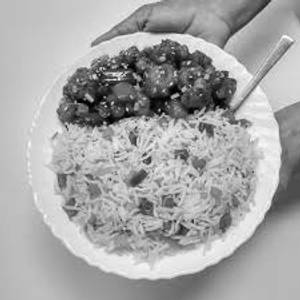 Veg fried rice + chilli gobi