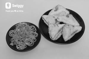 Bread Pakoda [5 Pieces] With Jalebi [250 G]