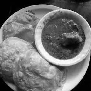 Puri with chicken gravy+kheer
