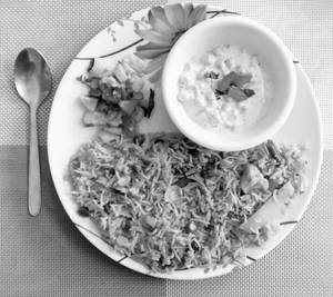 Veg Pulao + Boondi Raita