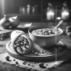 Veg shawarma + veg clear soup                         