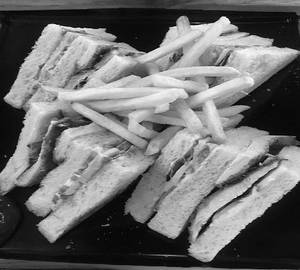 Cold fries cheese sandwich