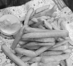 Salted French Fries With Cheese Dip