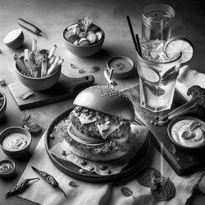 Veg Burger and Lemon Iced Tea Combo