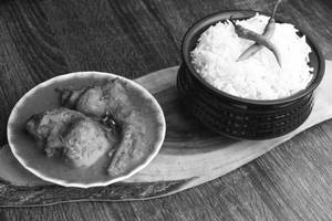 Chicken Handi with Plain Rice 