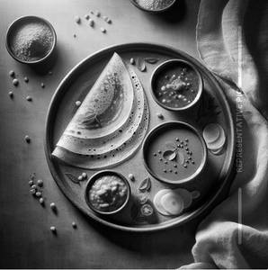 Rava Plain Dosa & Sambar(Serves 1)