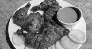 Roasted Tandoori Chicken Leg+ Schezwan Chutney